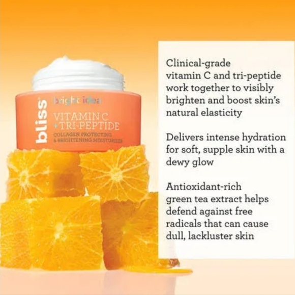BLISS Bright Idea Brightening Moisturizer- Vitamin C- Tri-Peptides - 50 mL - New - Picture 5 of 9
